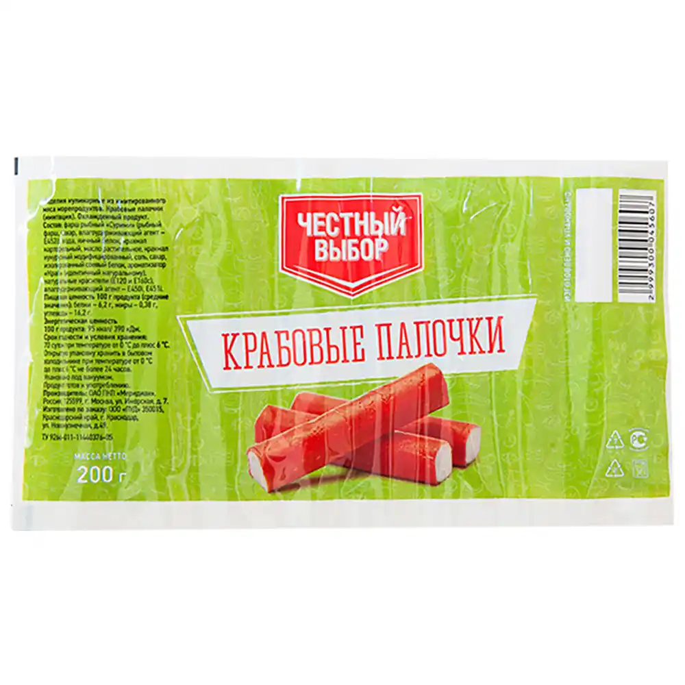 Крабовые палочки Честный