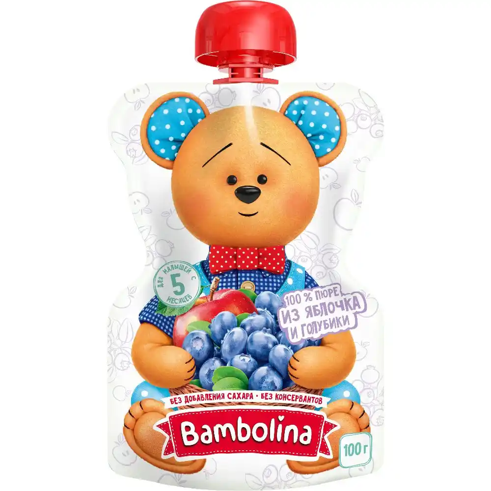Пюре Bambolina Яблоко-Голубика